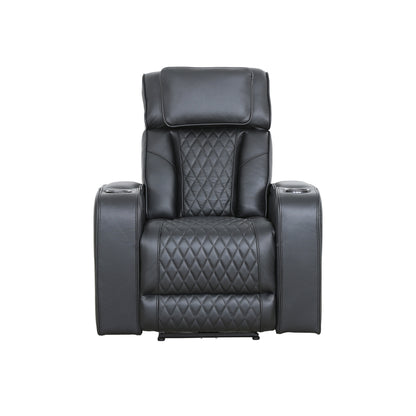 Carver - Power Recliner - Black Leather