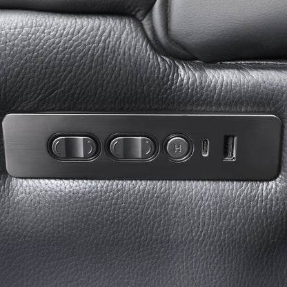 Carver - Causeuse inclinable motorisée - Cuir noir