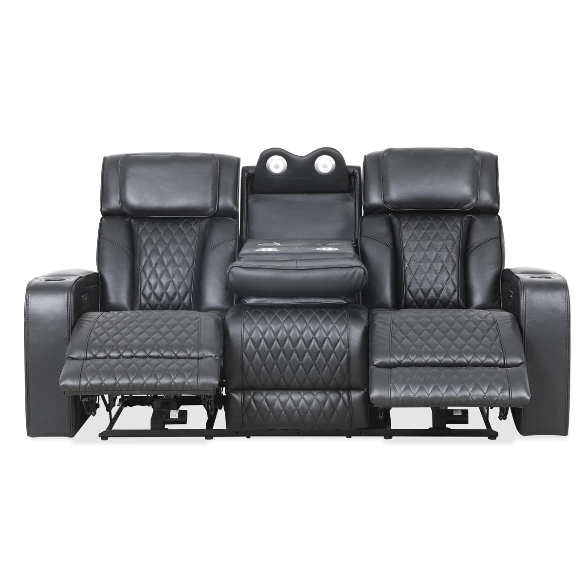 Carver - Power Reclining Sofa - Black Leather