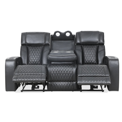 Carver - Power Reclining Sofa - Black Leather