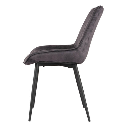 Fabian - Dining Chair - Dark Grey Velvet
