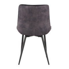 Set of 2 chairs / 33"H / Dark Gray Velvet / Black