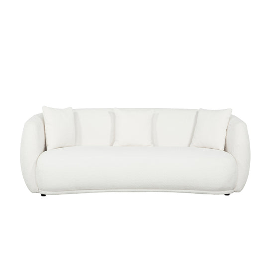 Loveseat - Diana - Ivory Wooly Boucle Fabric 2000