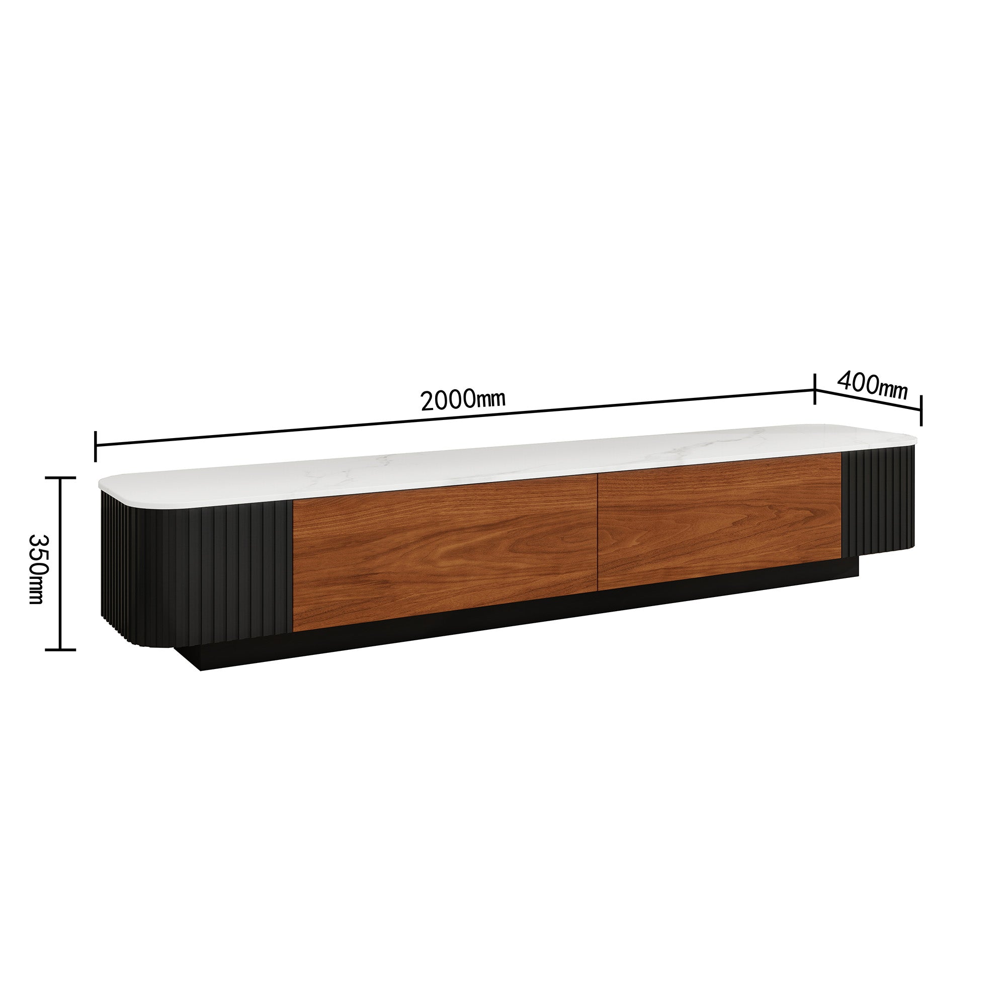 Lucca - TV Stand - Black and Wood - 78 in
