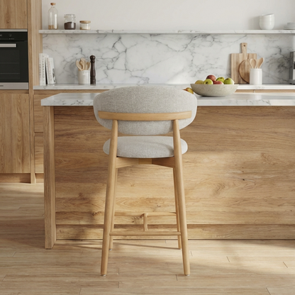 Emy - Counter Stool - Beige Fabric