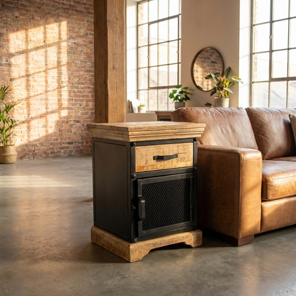 Forge - Table d'appoint - Bois Massif et Métal