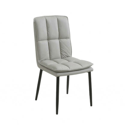 Heston - Dining Chair - PU Leather Light Grey 