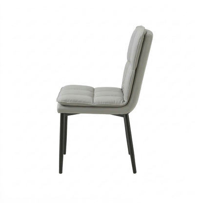 Heston - Dining Chair - PU Leather Light Grey 