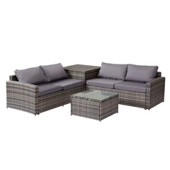 Sectional Patio Set - 4 Piece Patio Set - Gray