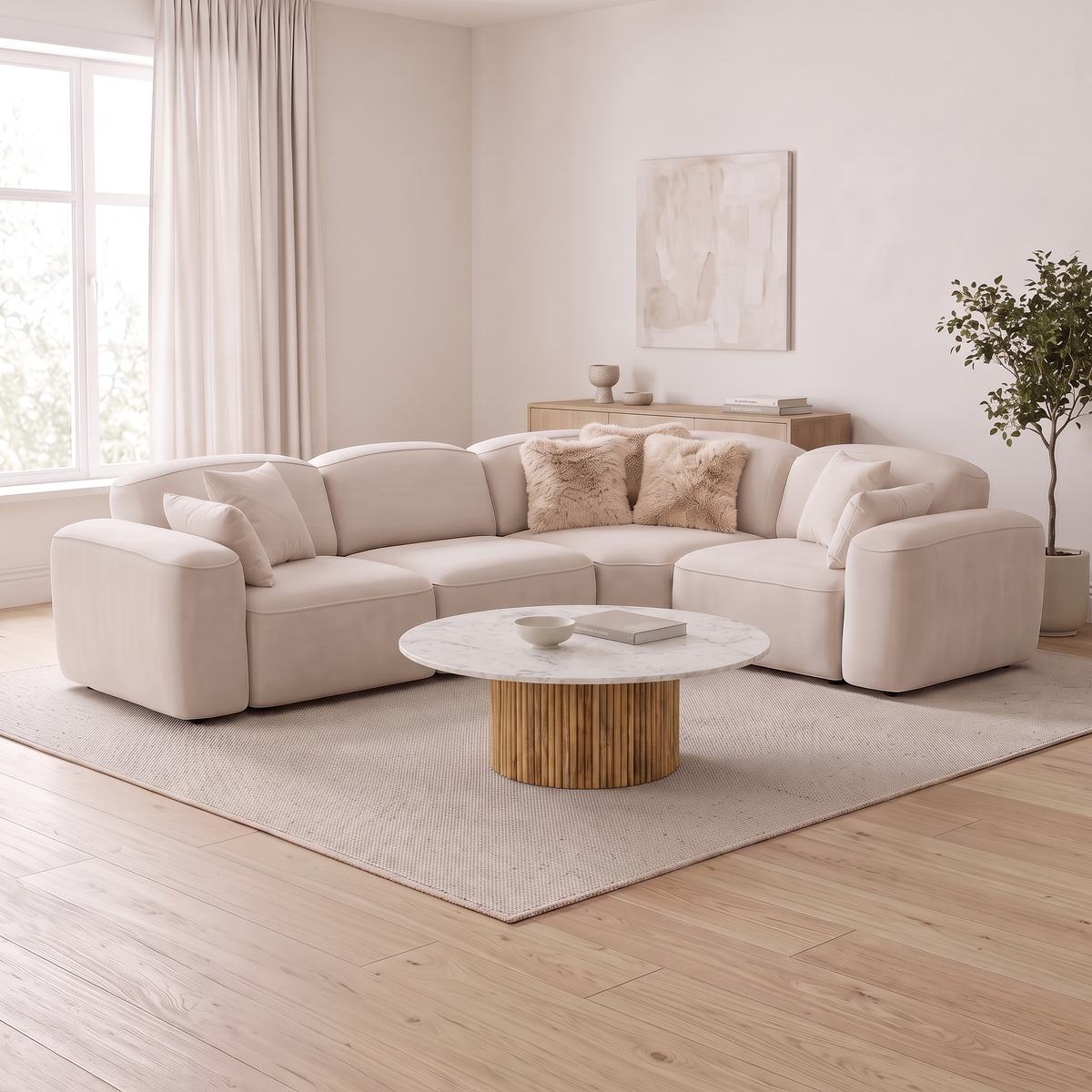 Granica - Sofa Modulaire Sectionnel - Tissu Beige