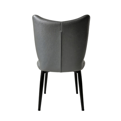 Elena - Dining Chair - Dark Grey PU Leather
