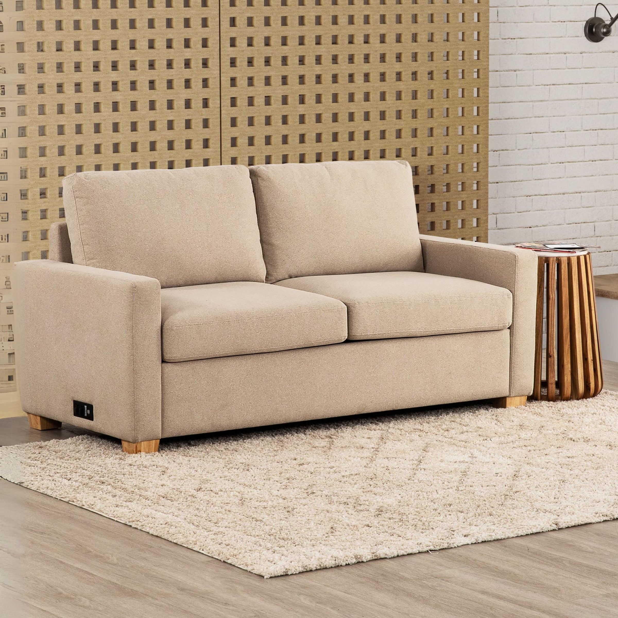 Beatrix - Sofa Lit - Tissu Beige