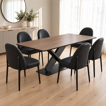 Amelie - Dining Table - Walnut and Black