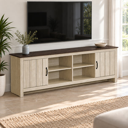 Morgan - Meuble TV - Beige clair et chêne foncé