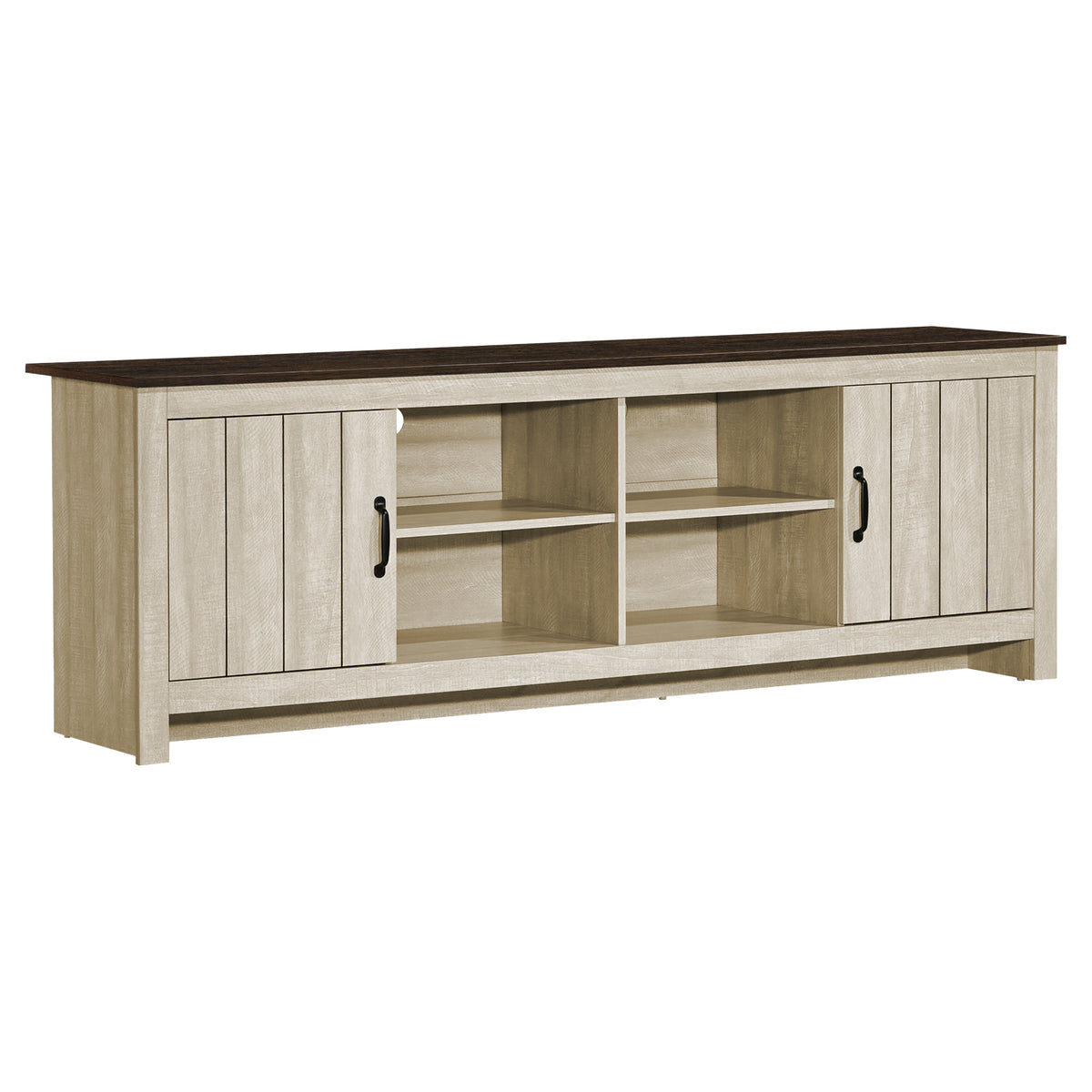 Morgan - Meuble TV - Beige clair et chêne foncé