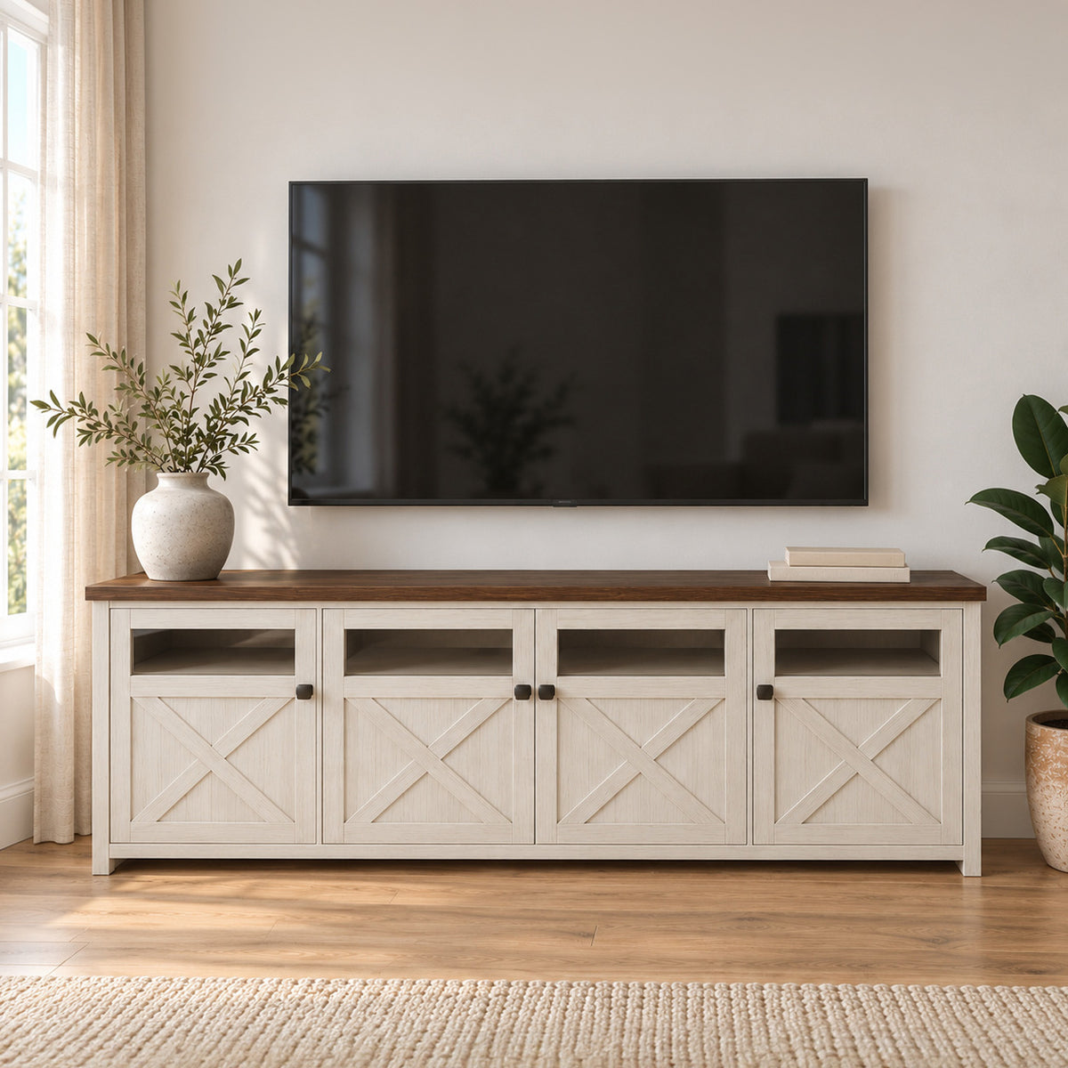 Brooke - TV Stand - Washed Oak and Dark Walnut