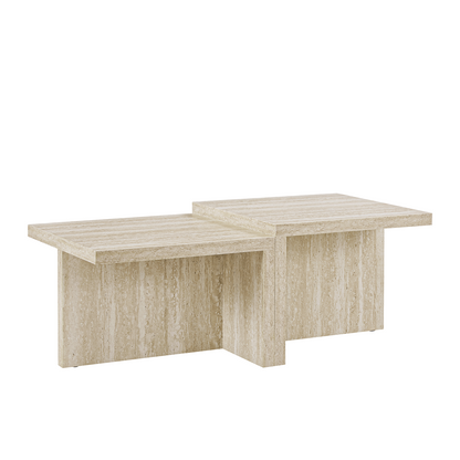 Alec - Coffee Table - Travertine Stone Effect
