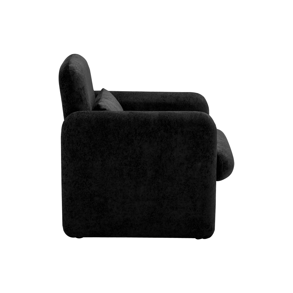 Bianca - Chaise d'appoint - Tissu Noir - vue 3