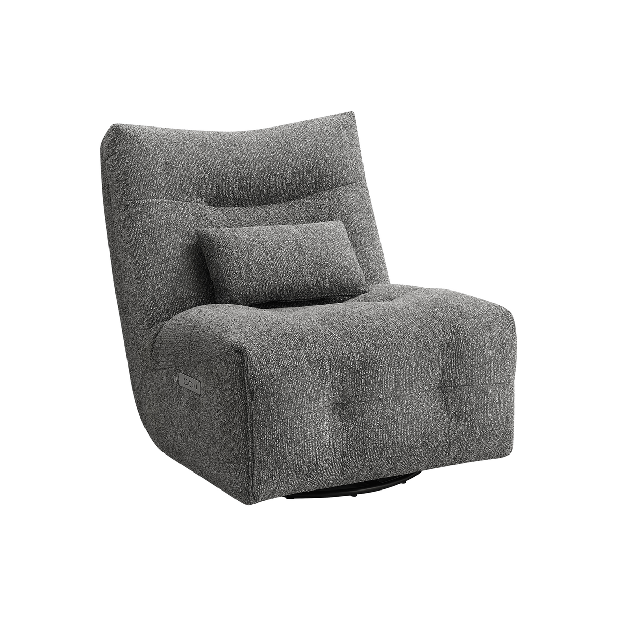 Rovan - Fauteuil inclinable motorisé avec massage, pivotant et berçant - Gris foncé
