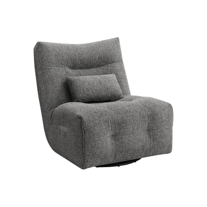 Rovan - Fauteuil inclinable motorisé avec massage, pivotant et berçant - Gris foncé