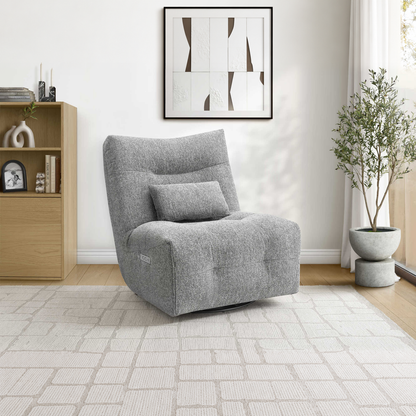 Rovan - Fauteuil inclinable motorisé avec massage, pivotant et berçant - Gris clair