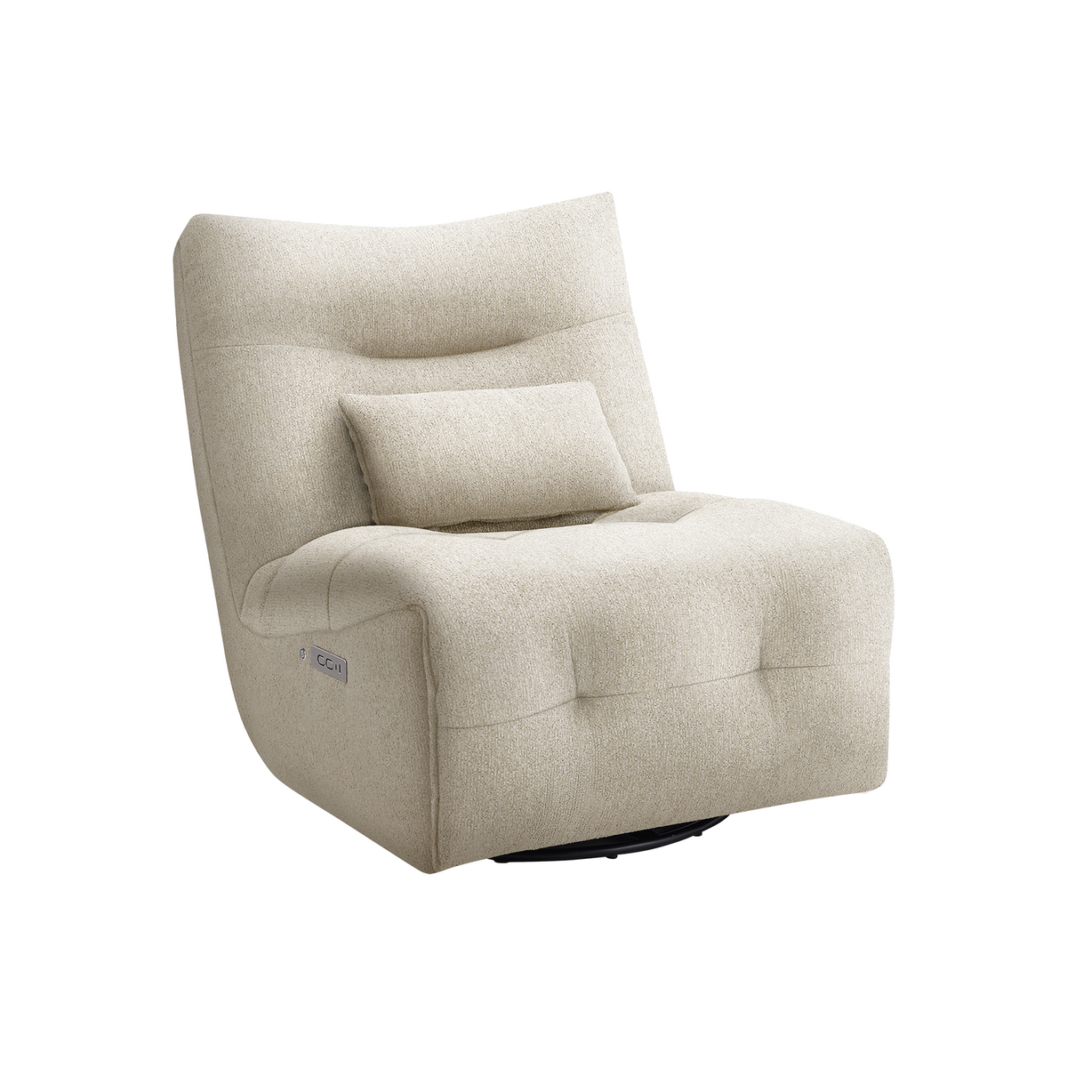 Rovan - Fauteuil inclinable motorisé avec massage, pivotant et berçant - Crème