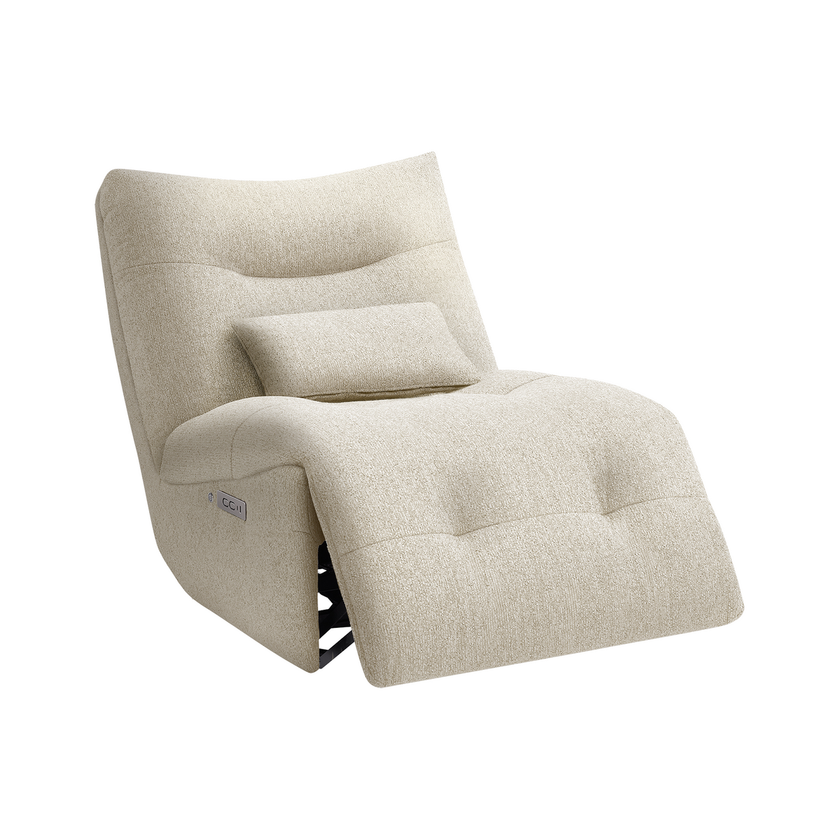 Rovan - Fauteuil inclinable motorisé avec massage, pivotant et berçant - Crème