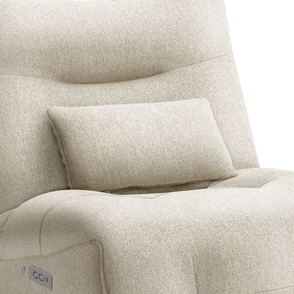 Rovan - Fauteuil inclinable motorisé avec massage, pivotant et berçant - Crème