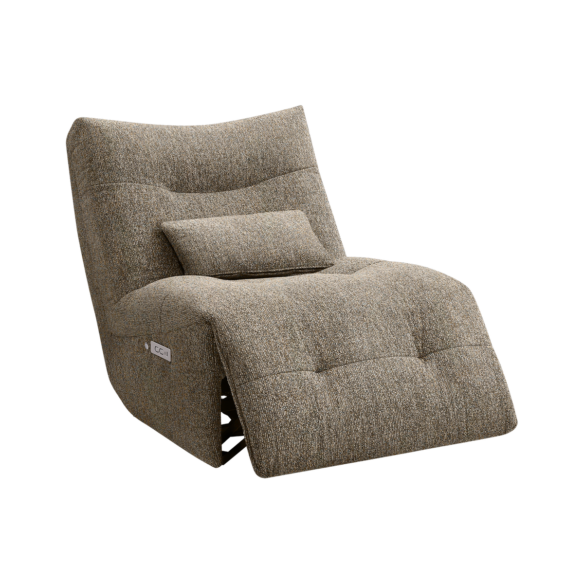 Rovan - Power recliner with massage, swivel, and rocking functions - Light brown