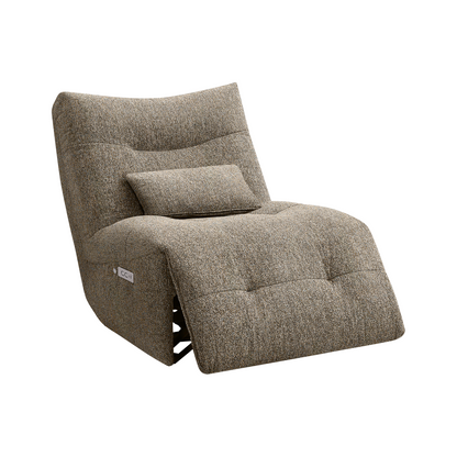Rovan - Power recliner with massage, swivel, and rocking functions - Light brown