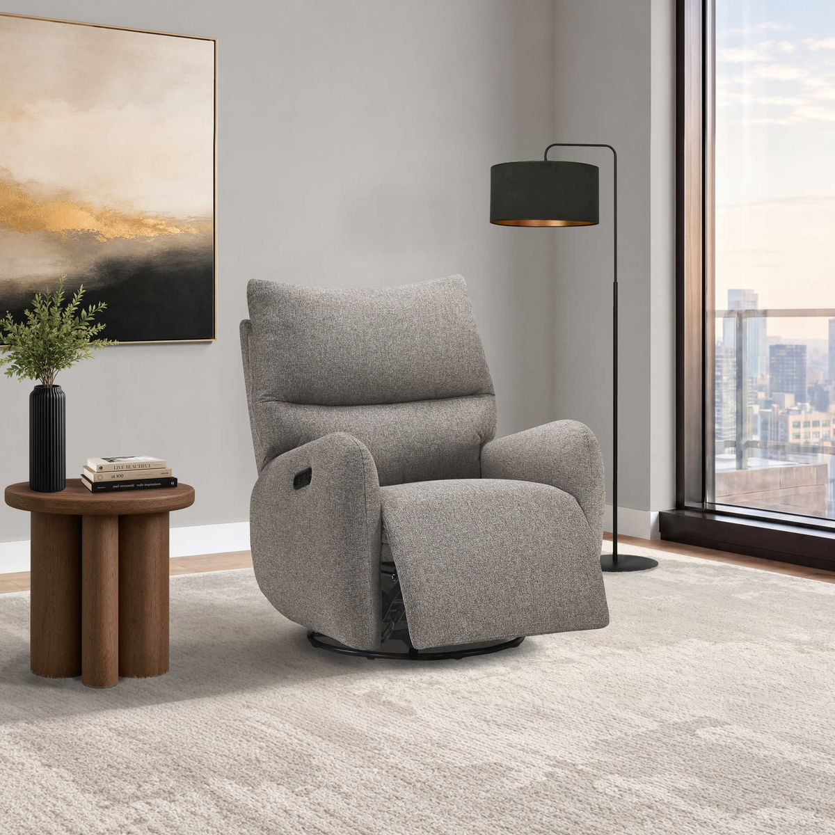Denver - Fauteuil inclinable motorisé - Argent