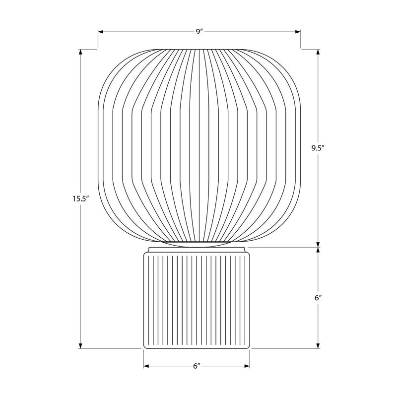 Lampe de Table - 15"H / Verre doré - schéma technique