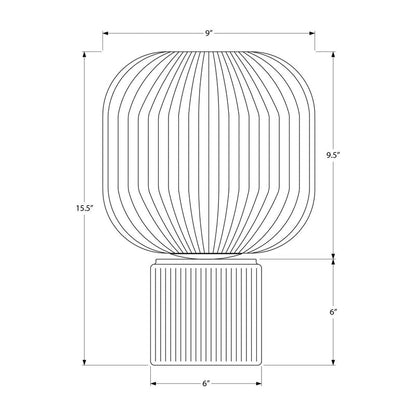 Lampe de Table - 15"H / Verre doré - schéma technique