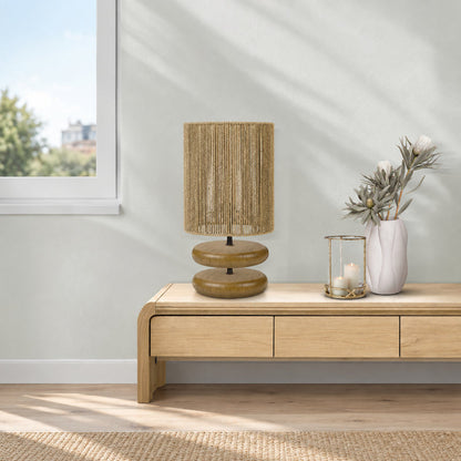 Lampe de Table - 19"H / Résine brun pâle / Beige - vue d’ambiance