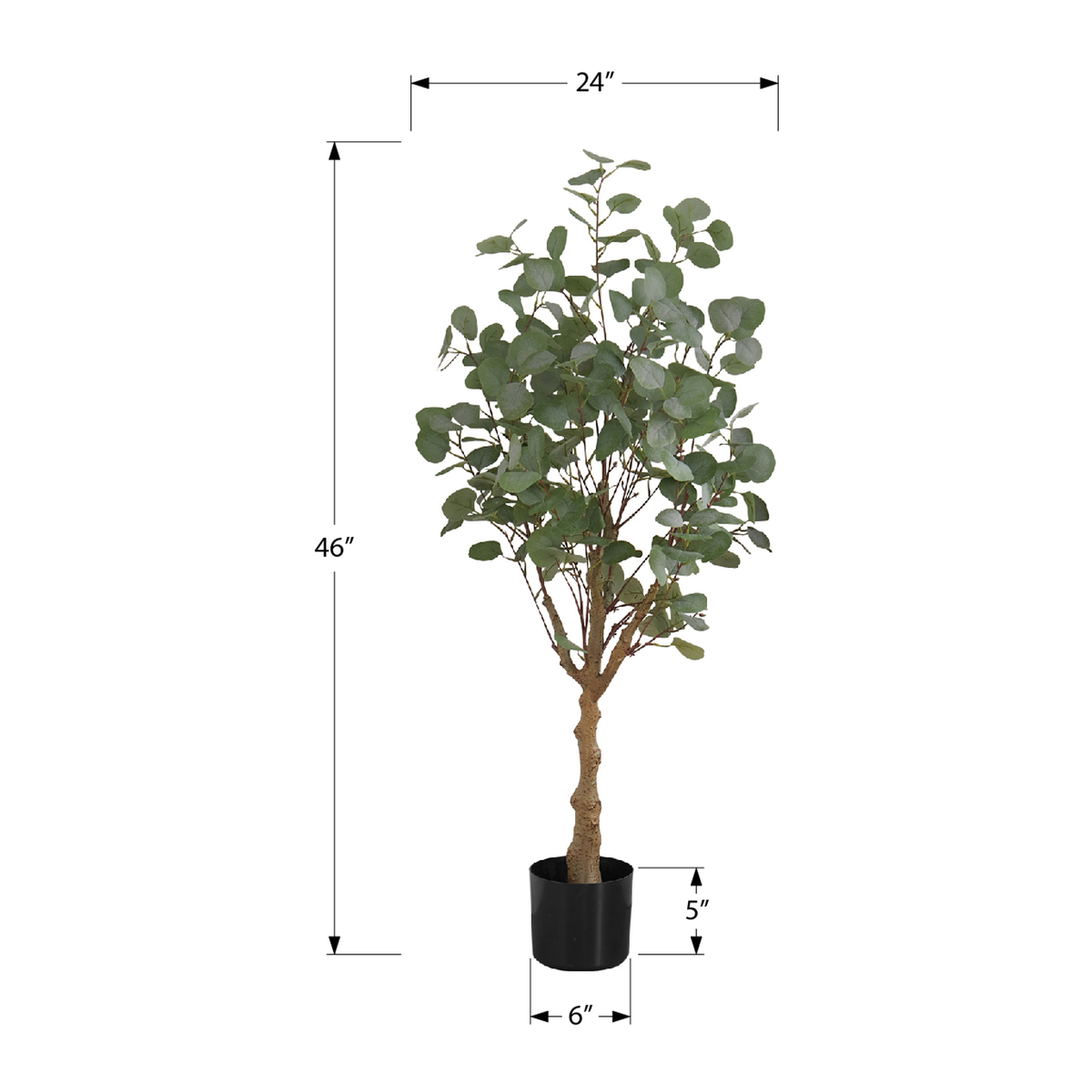 Artificial Plant - 46"H / Eucalyptus Indoor Pot 5"