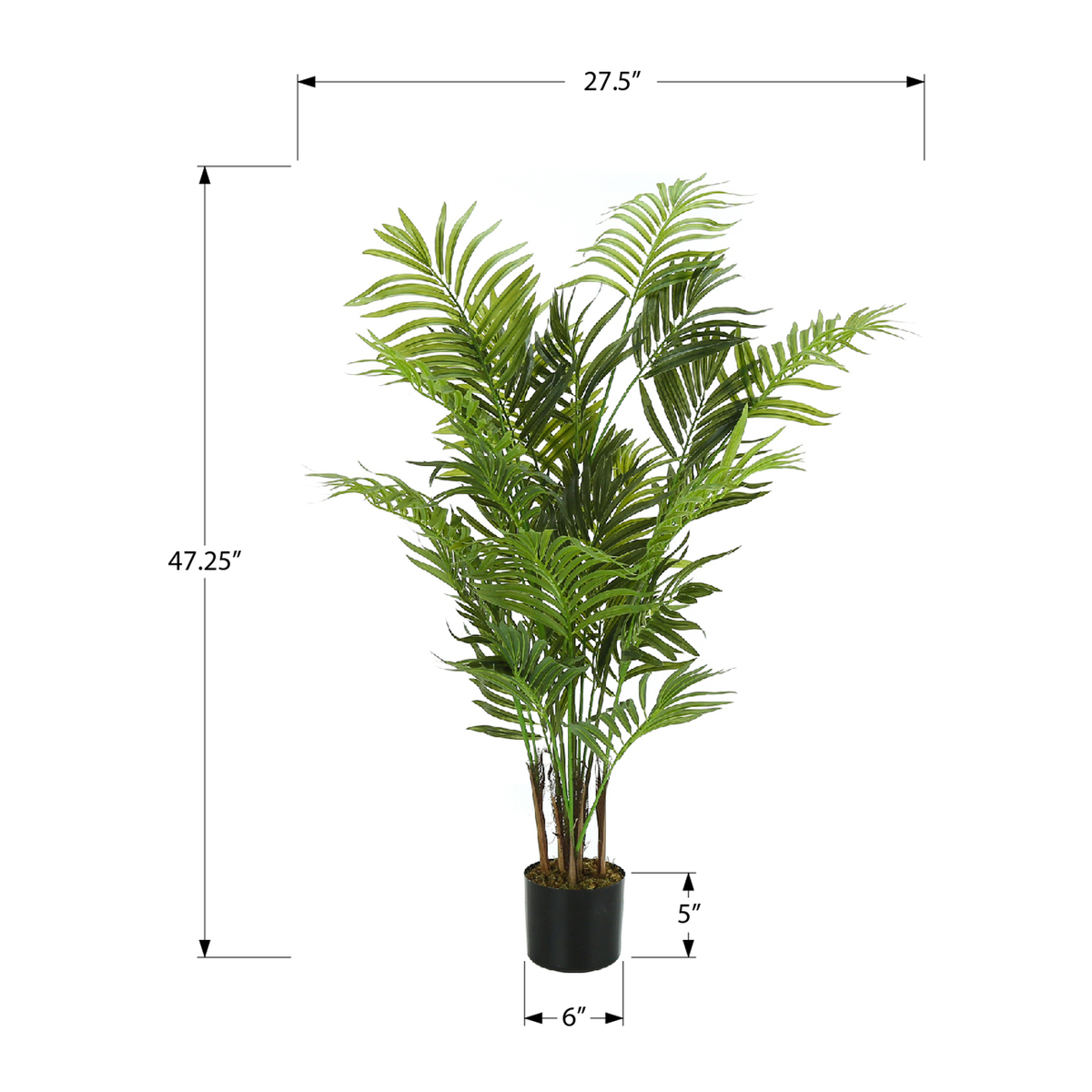 Artificial Plant - 47"H / Hareca Palm Indoor Pot 5"
