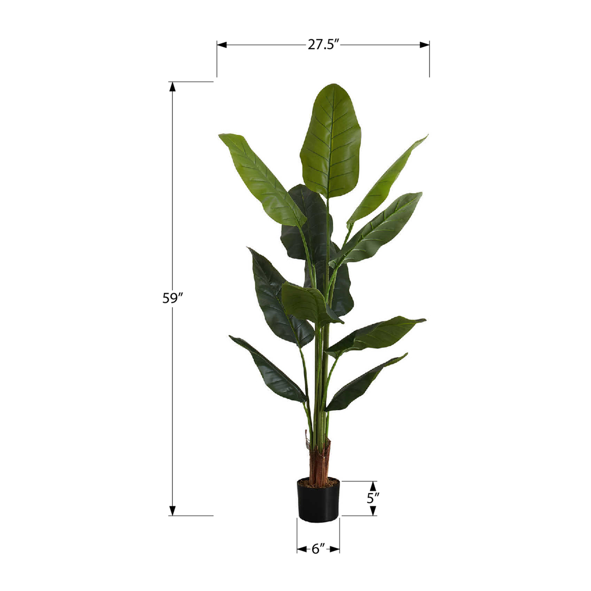 Artificial Plant - 59"H / Indoor Strelitzia Pot 5"
