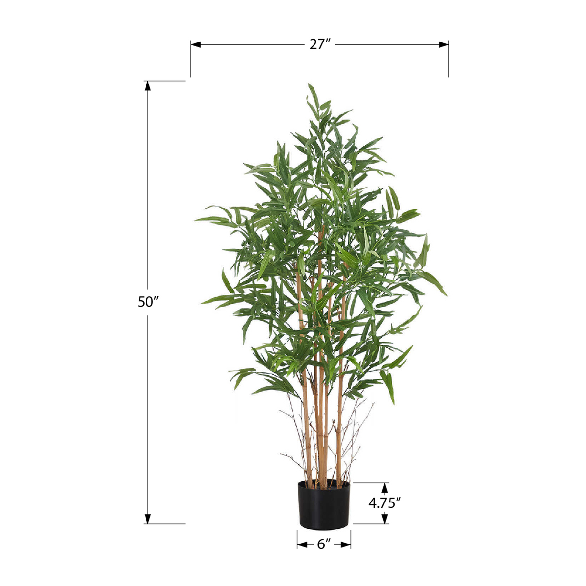 Artificial Plant - 50"H / Bamboo Indoor Pot 5"