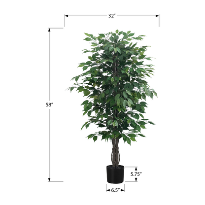 Artificial Plant - 58"H / Indoor Ficus Pot 6"