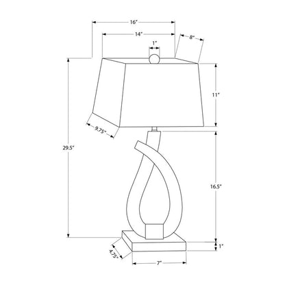 Lampe de Table - 30"H / Résine noire / Gris - schéma technique