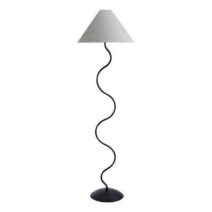 Lampe sur pied - 64"H / Métal noir / Gris - produit sur fond blanc