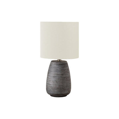 Lampe de Table - 19"H / Céramique grise / Ivoire - produit sur fond blanc