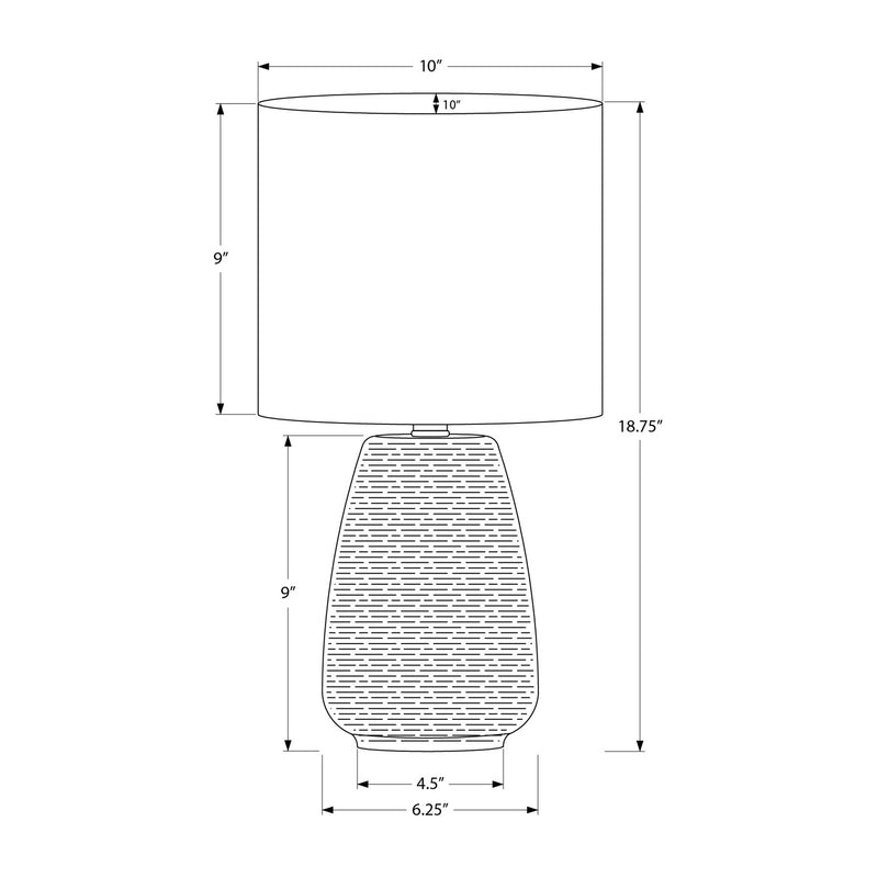Lampe de Table - 19"H / Céramique grise / Ivoire - schéma technique