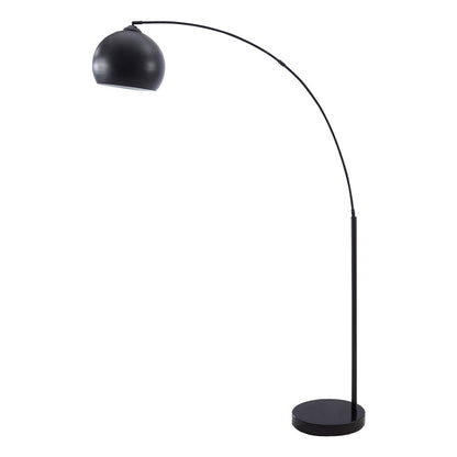 Lampe sur pied arquée - 74"H / Métal noir - produit sur fond blanc