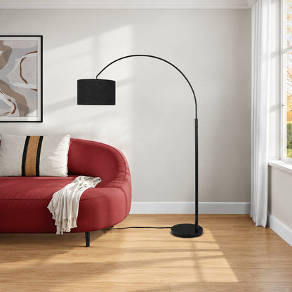 Lampe sur pied arquée - 81"H / Métal noir / Noir - vue d’ambiance