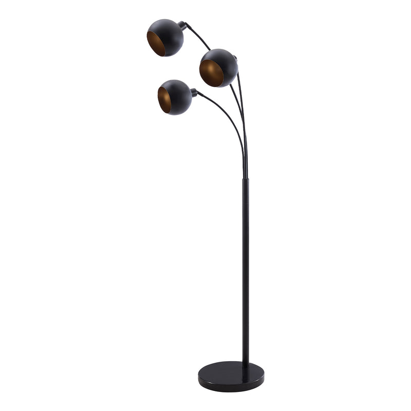 Lampe sur pied - 71"H / Métal noir - produit sur fond blanc