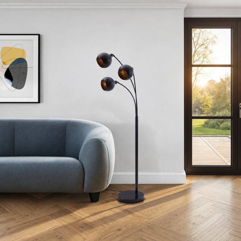 Lampe sur pied - 71"H / Métal noir - vue d’ambiance