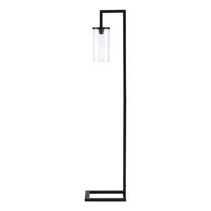 Lampe sur pied - 68"H / Métal noir / Verre - produit sur fond blanc