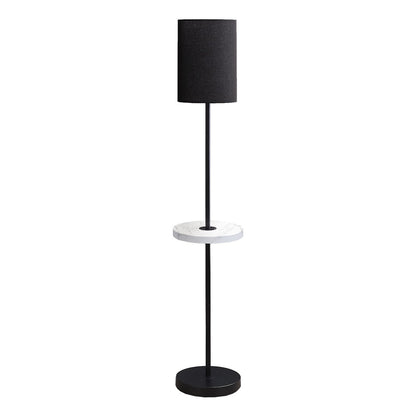 Lampe sur pied - 62"H / Métal noir / Noir / USB - produit sur fond blanc