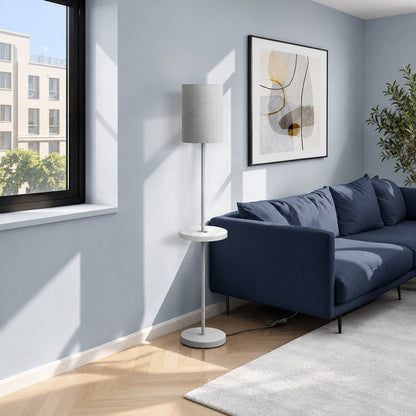 Lampe sur pied - 62"H / Métal argent / Gris / USB - vue d’ambiance